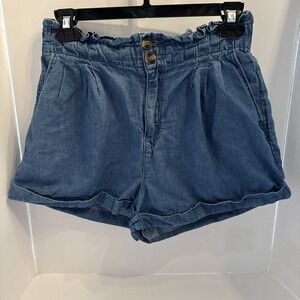 American Eagle‎ Jean Paperbag High Waisted Mom Shorts Size 2